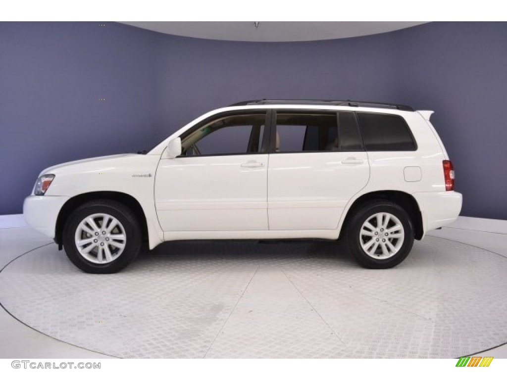 2006 Highlander Hybrid 4WD - Super White / Ivory Beige photo #4