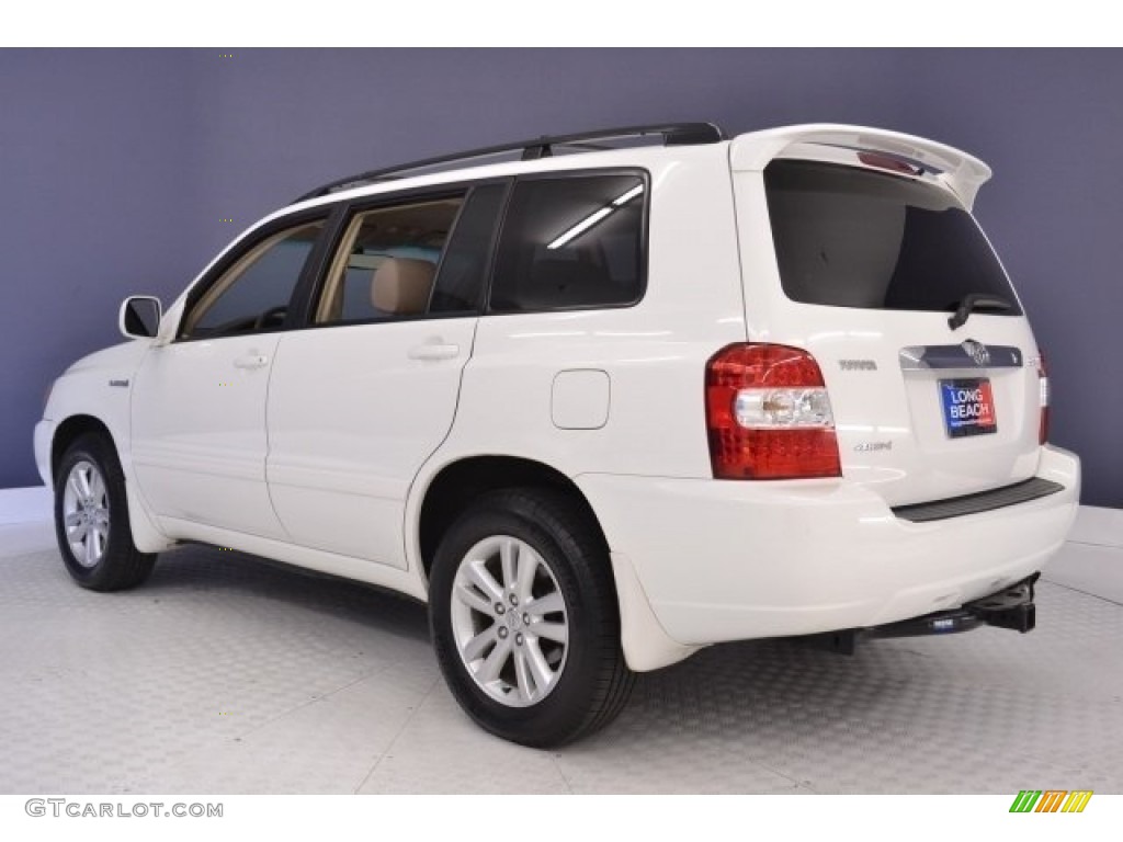 2006 Highlander Hybrid 4WD - Super White / Ivory Beige photo #5