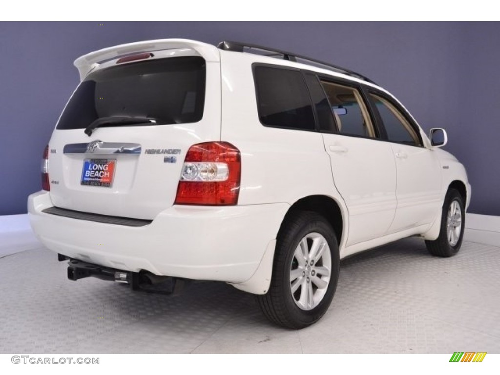 2006 Highlander Hybrid 4WD - Super White / Ivory Beige photo #7