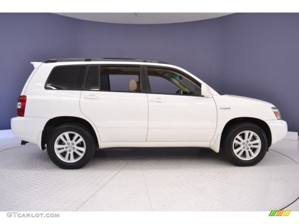 2006 Highlander Hybrid 4WD - Super White / Ivory Beige photo #8