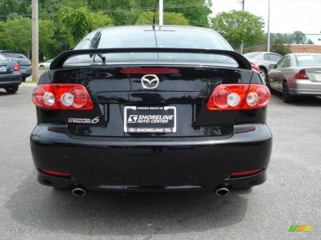 2004 MAZDA6 i Sport Sedan - Onyx Black / Gray photo #4