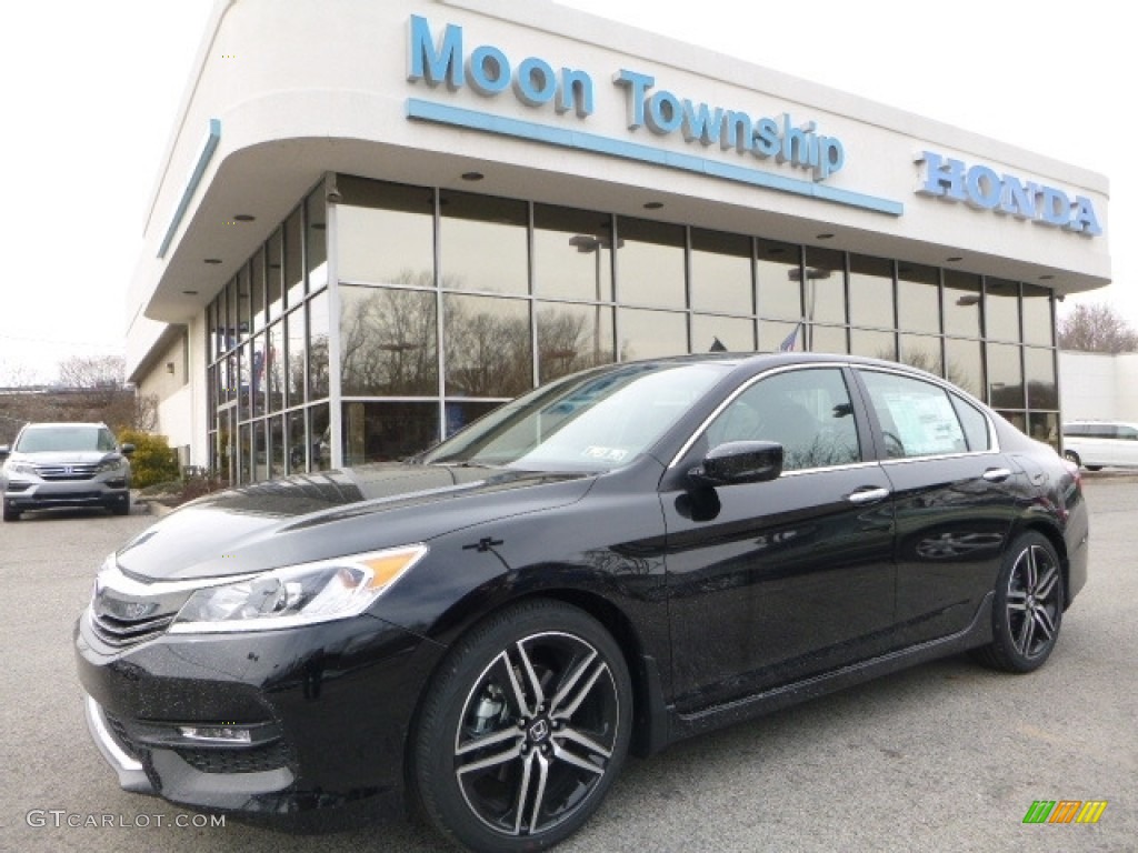 2017 Accord Sport Special Edition Sedan - Crystal Black Pearl / Black photo #1