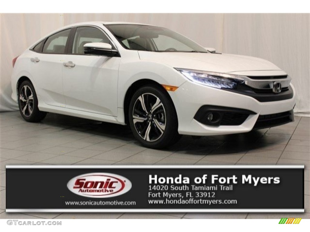 2017 Civic Touring Sedan - White Orchid Pearl / Ivory photo #1