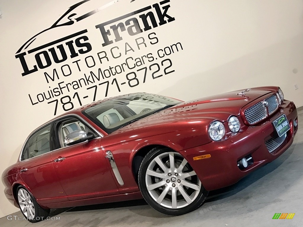 2008 XJ Vanden Plas - Radiance Red Metallic / Ivory/Mocha photo #2