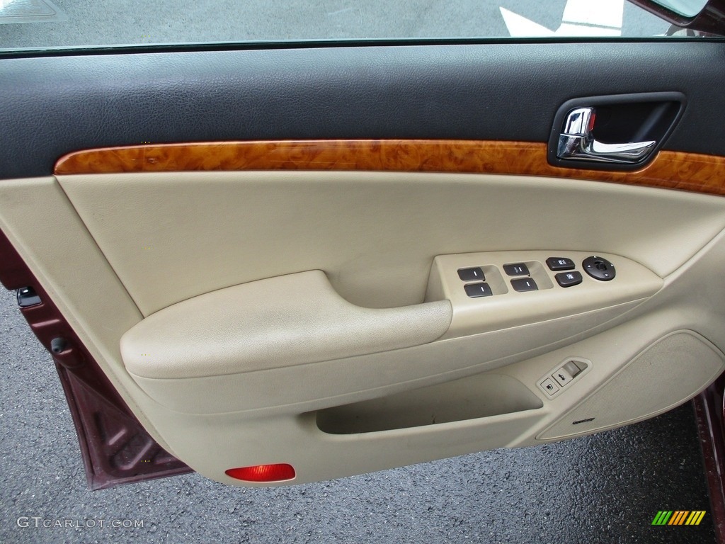 2010 Sonata Limited V6 - Dark Cherry Red / Camel photo #11