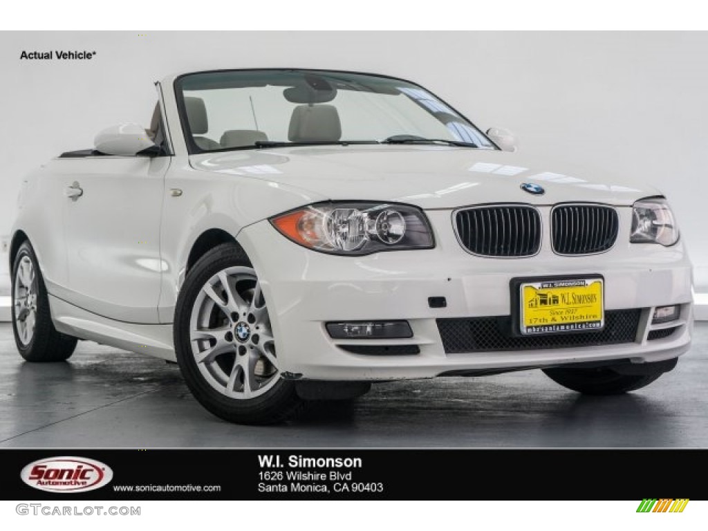 2008 1 Series 128i Convertible - Alpine White / Savanna Beige photo #1