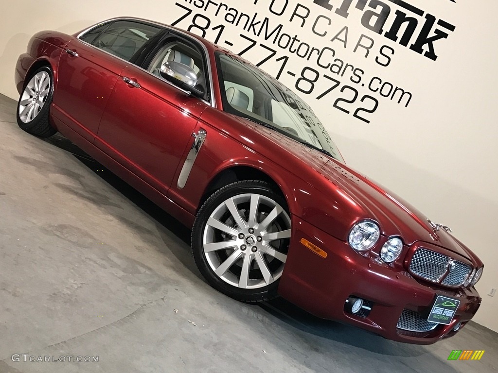 2008 XJ Vanden Plas - Radiance Red Metallic / Ivory/Mocha photo #154