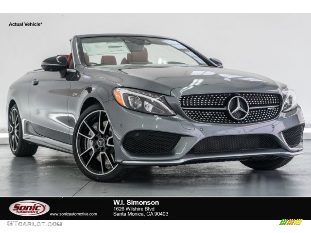 2017 C 43 AMG 4Matic Cabriolet - Selenite Grey Metallic / Cranberry Red/Black photo #1