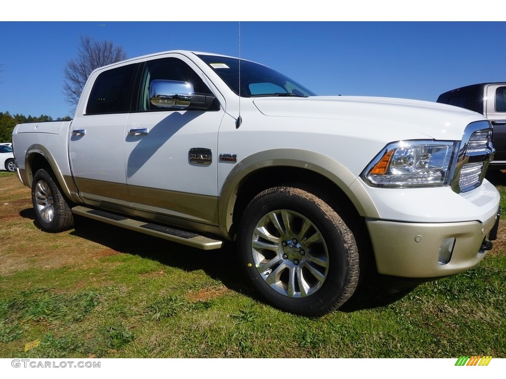 2017 1500 Laramie Longhorn Crew Cab 4x4 - Bright White / Canyon Brown/Light Frost Beige photo #4