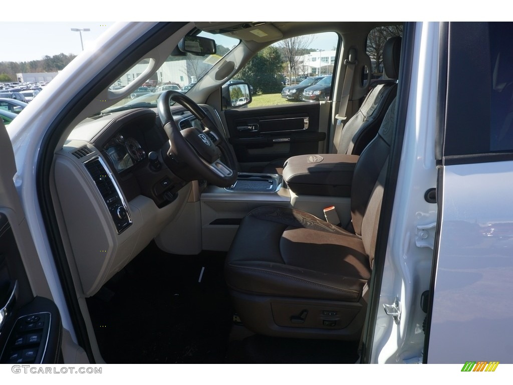 2017 1500 Laramie Longhorn Crew Cab 4x4 - Bright White / Canyon Brown/Light Frost Beige photo #7