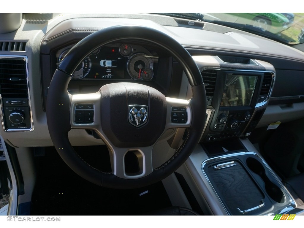 2017 1500 Laramie Longhorn Crew Cab 4x4 - Bright White / Canyon Brown/Light Frost Beige photo #8