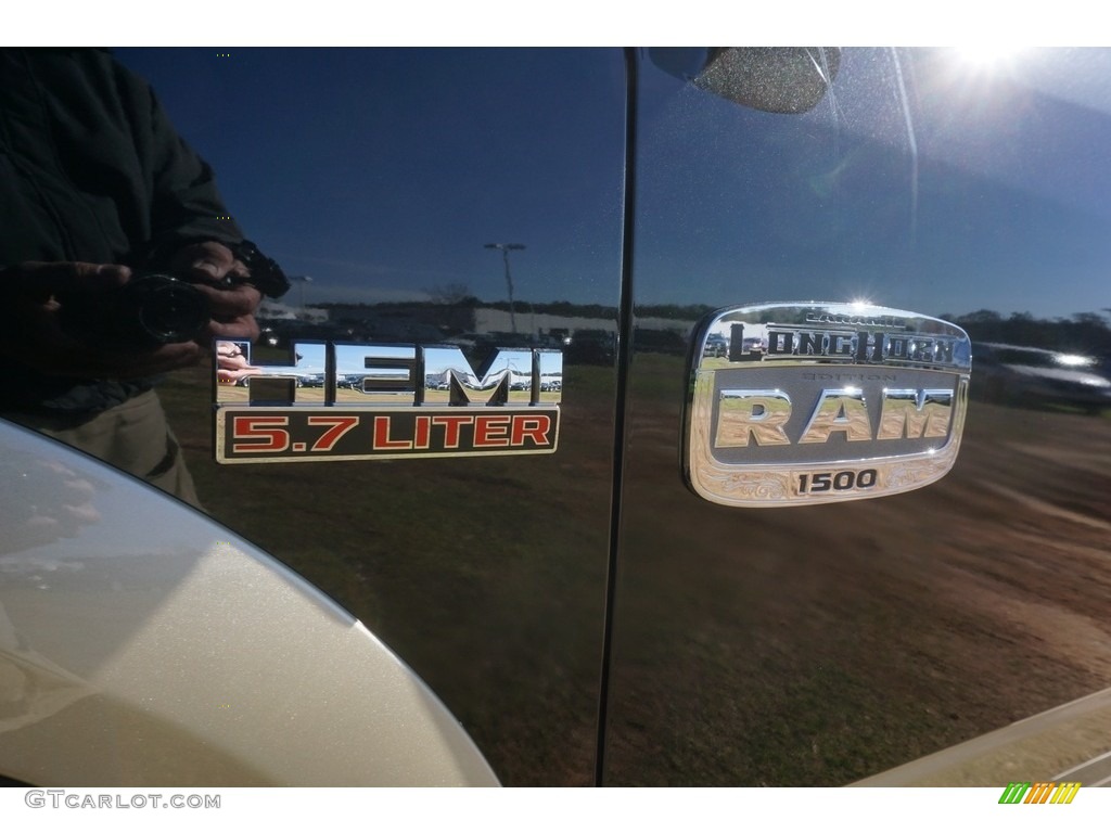 2017 1500 Laramie Longhorn Crew Cab 4x4 - Brilliant Black Crystal Pearl / Canyon Brown/Light Frost Beige photo #6