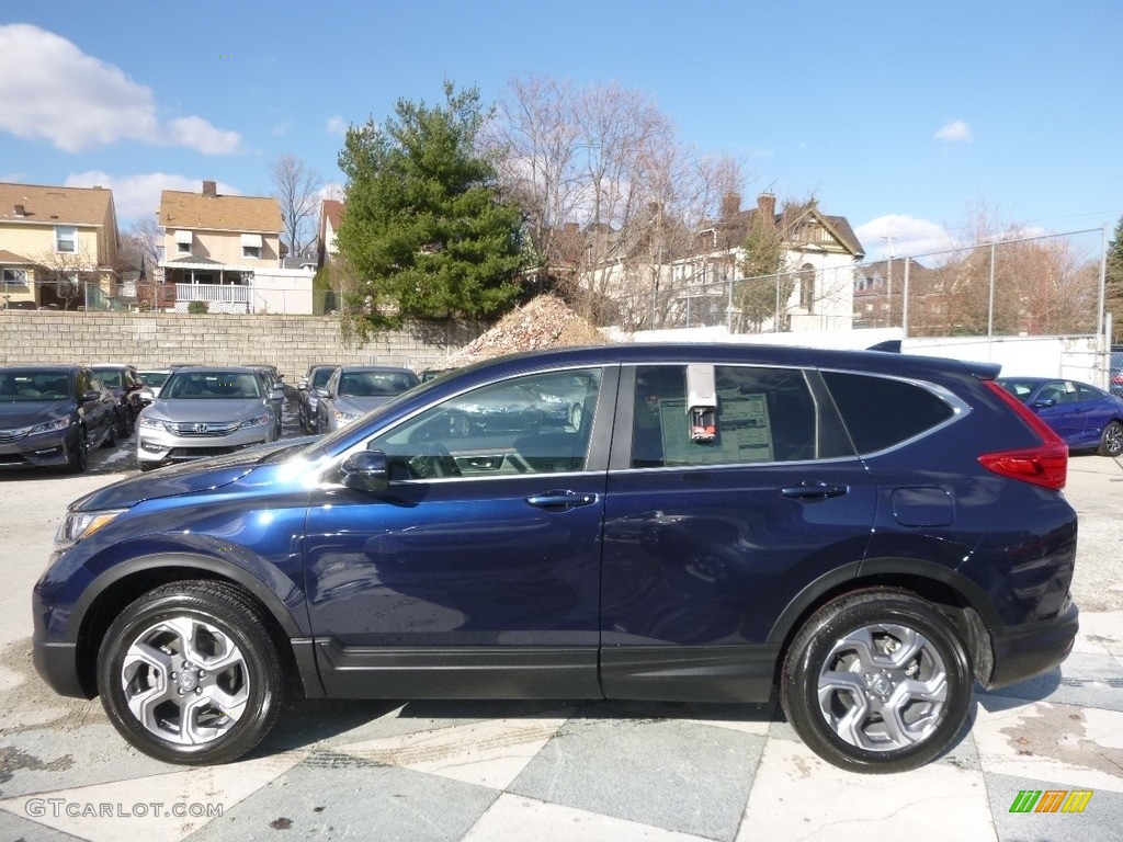 2017 CR-V EX-L AWD - Obsidian Blue Pearl / Gray photo #3