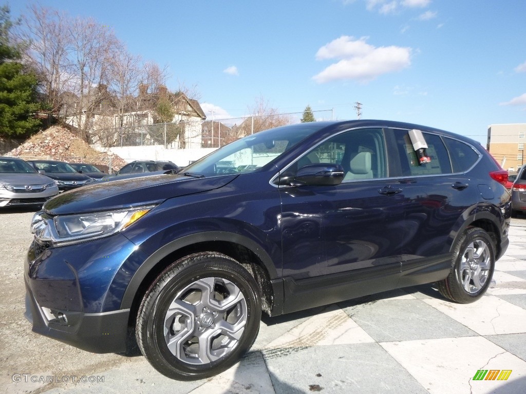 2017 CR-V EX-L AWD - Obsidian Blue Pearl / Gray photo #4