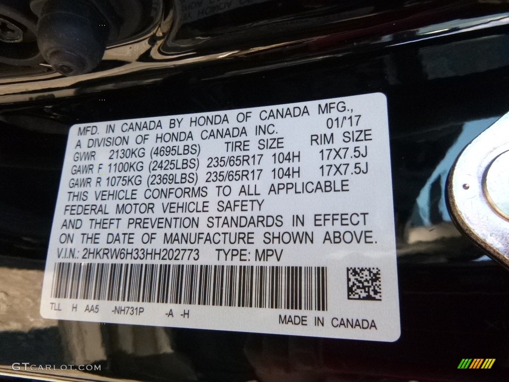 2017 CR-V LX AWD - Crystal Black Pearl / Black photo #11