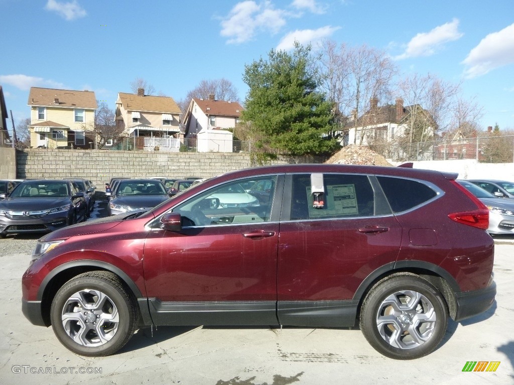 2017 CR-V EX-L AWD - Basque Red Pearl II / Gray photo #3