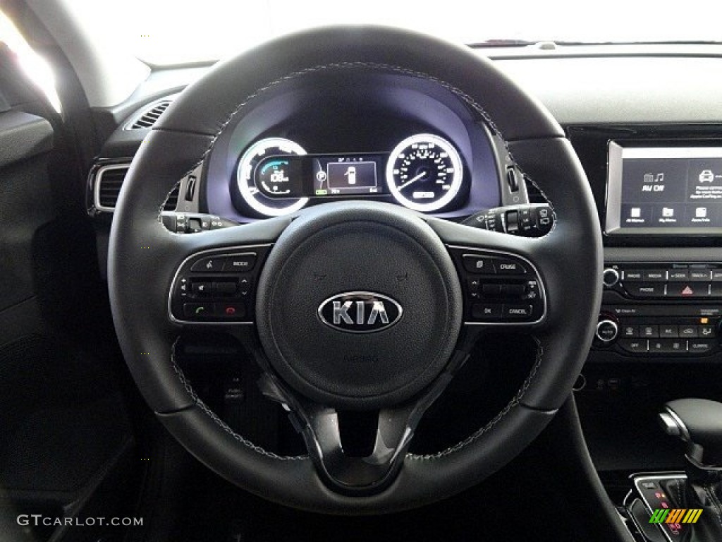 2017 Kia Niro EX Hybrid Charcoal Steering Wheel Photo #119313071