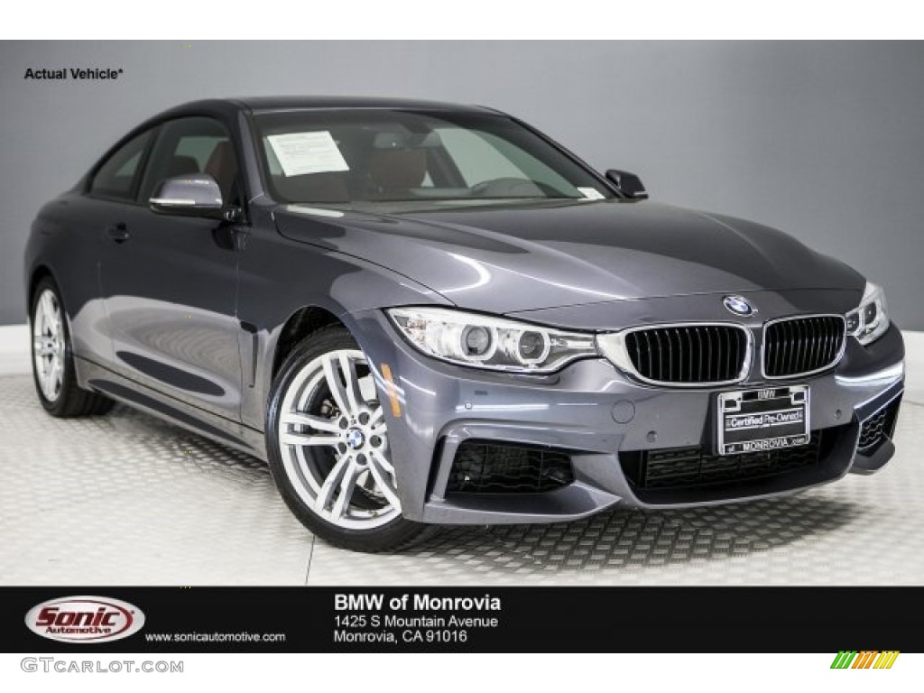 2014 4 Series 428i Coupe - Mineral Grey Metallic / Coral Red photo #1