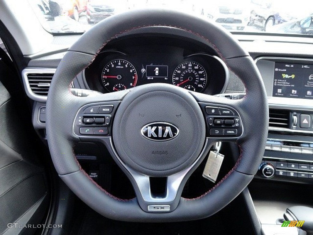 2017 Kia Optima SX Black Steering Wheel Photo #119313587