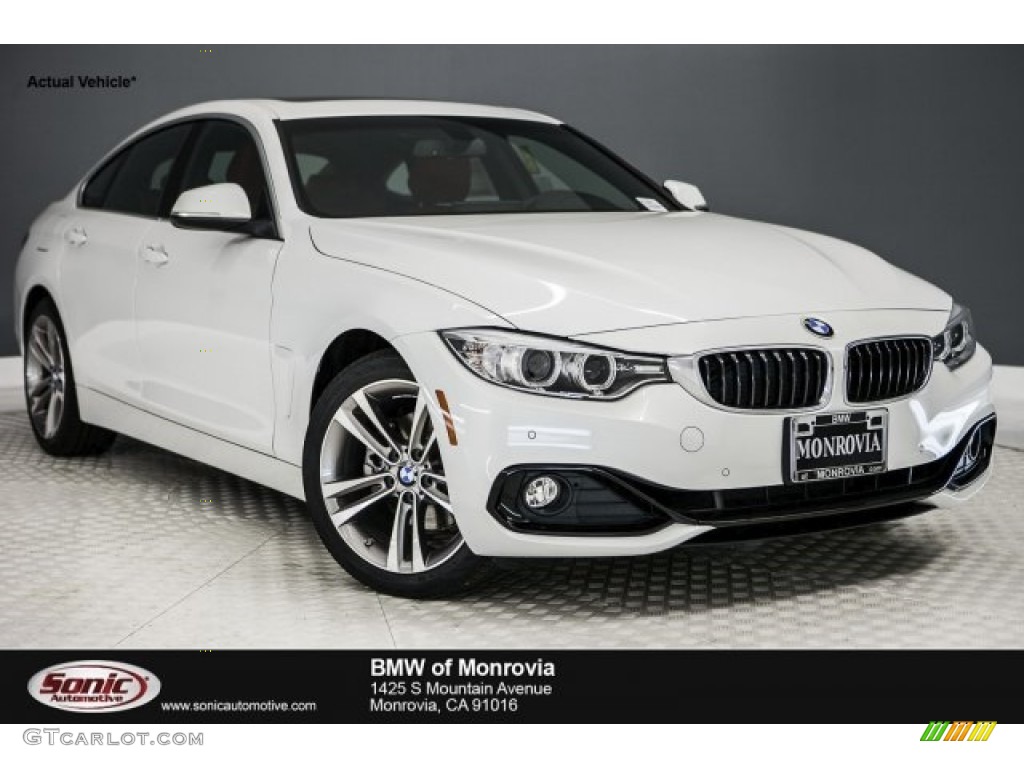 2017 4 Series 430i Gran Coupe - Mineral White Metallic / Coral Red photo #1
