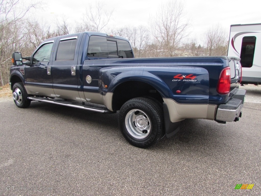 2009 F350 Super Duty Lariat Crew Cab 4x4 Dually - Dark Blue Pearl Metallic / Camel photo #6