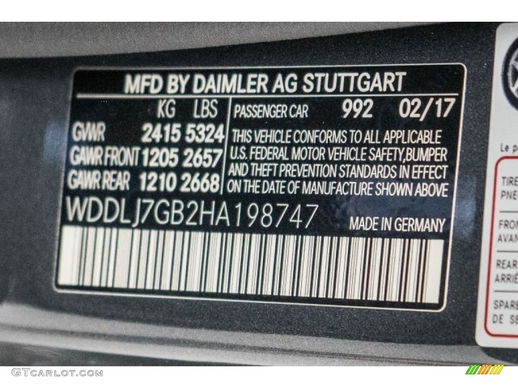 2017 CLS Color Code 992 for Selenite Grey Metallic Photo #119325874