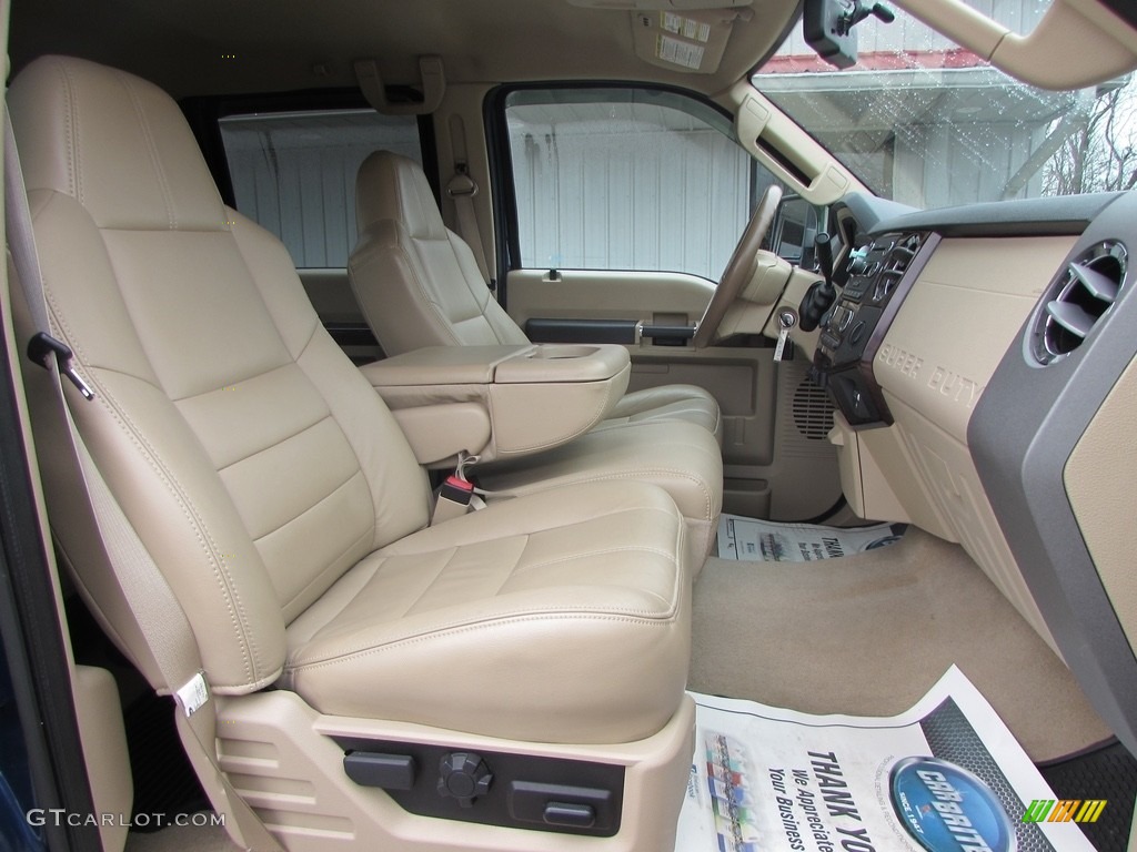 2009 F350 Super Duty Lariat Crew Cab 4x4 Dually - Dark Blue Pearl Metallic / Camel photo #24
