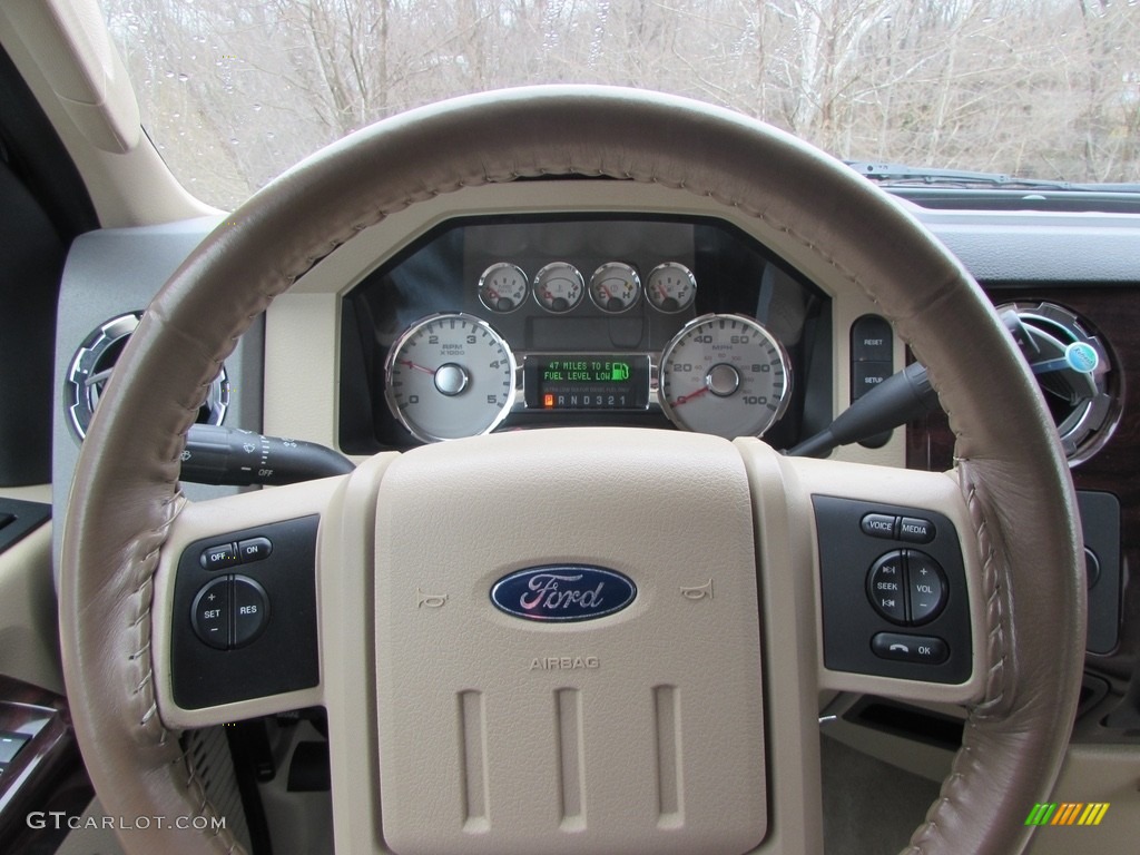2009 F350 Super Duty Lariat Crew Cab 4x4 Dually - Dark Blue Pearl Metallic / Camel photo #46