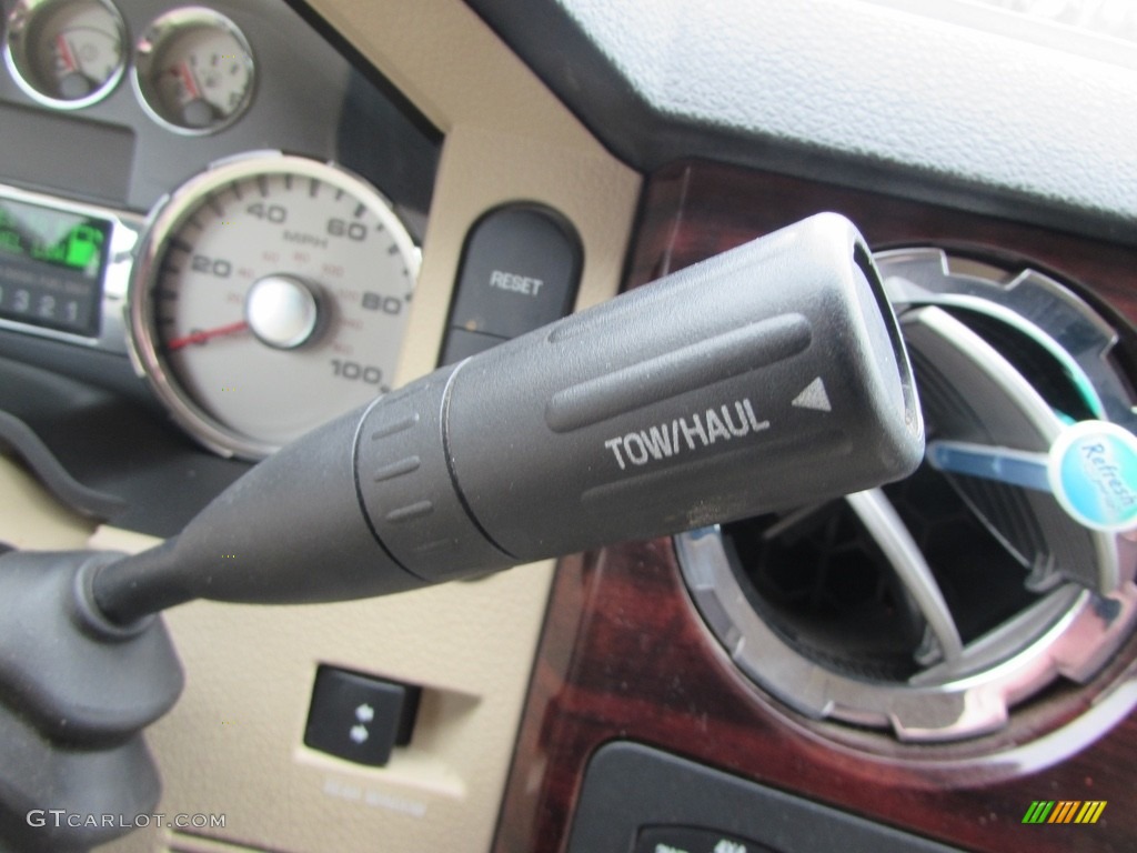 2009 F350 Super Duty Lariat Crew Cab 4x4 Dually - Dark Blue Pearl Metallic / Camel photo #49