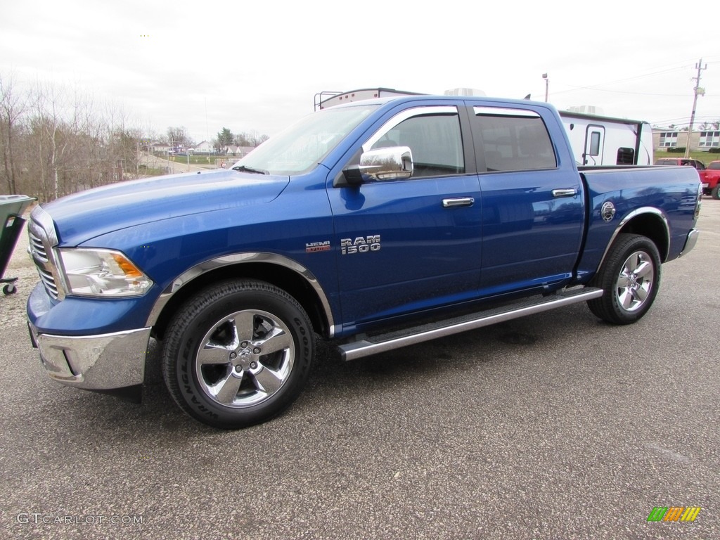 2014 1500 SLT Crew Cab 4x4 - Blue Streak Pearl Coat / Black/Diesel Gray photo #6