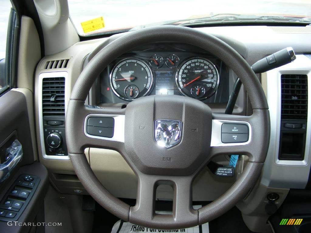 2009 Ram 1500 SLT Quad Cab - Inferno Red Crystal Pearl / Light Pebble Beige/Bark Brown photo #10