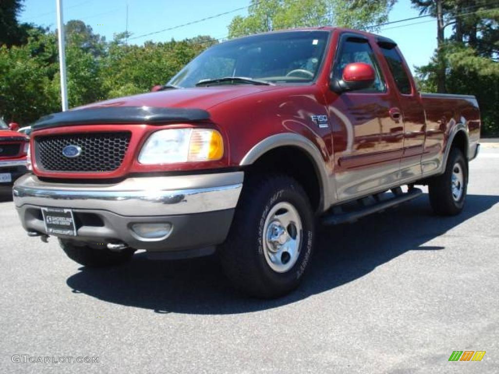 2002 F150 XLT SuperCab 4x4 - Toreador Red Metallic / Medium Graphite photo #1