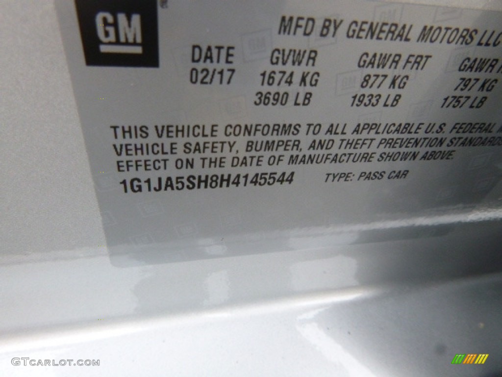 2017 Sonic LS Sedan - Silver Ice Metallic / Jet Black/Dark Titanium photo #16