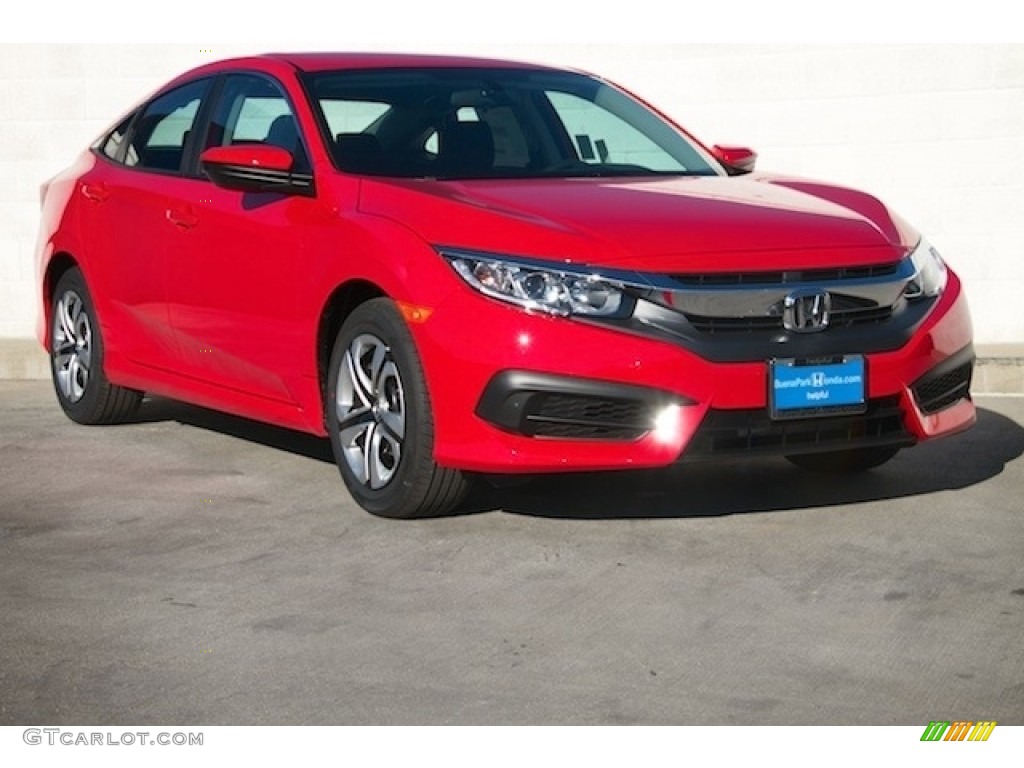 2017 Civic LX Sedan - Rallye Red / Black photo #1