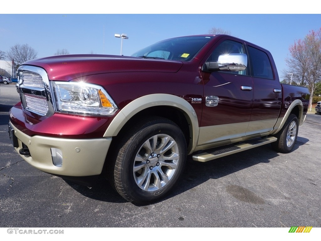 2017 1500 Laramie Longhorn Crew Cab 4x4 - Delmonico Red Pearl / Canyon Brown/Light Frost Beige photo #1