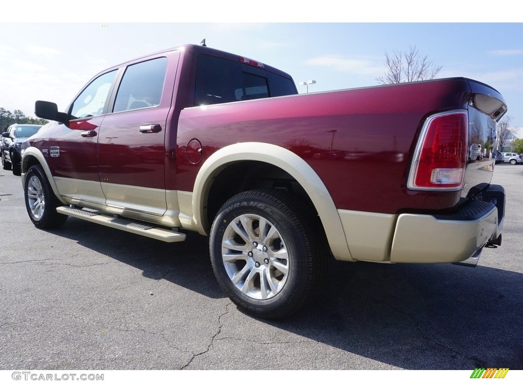 2017 1500 Laramie Longhorn Crew Cab 4x4 - Delmonico Red Pearl / Canyon Brown/Light Frost Beige photo #2