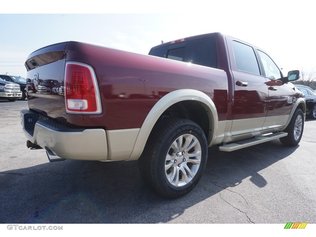 2017 1500 Laramie Longhorn Crew Cab 4x4 - Delmonico Red Pearl / Canyon Brown/Light Frost Beige photo #3