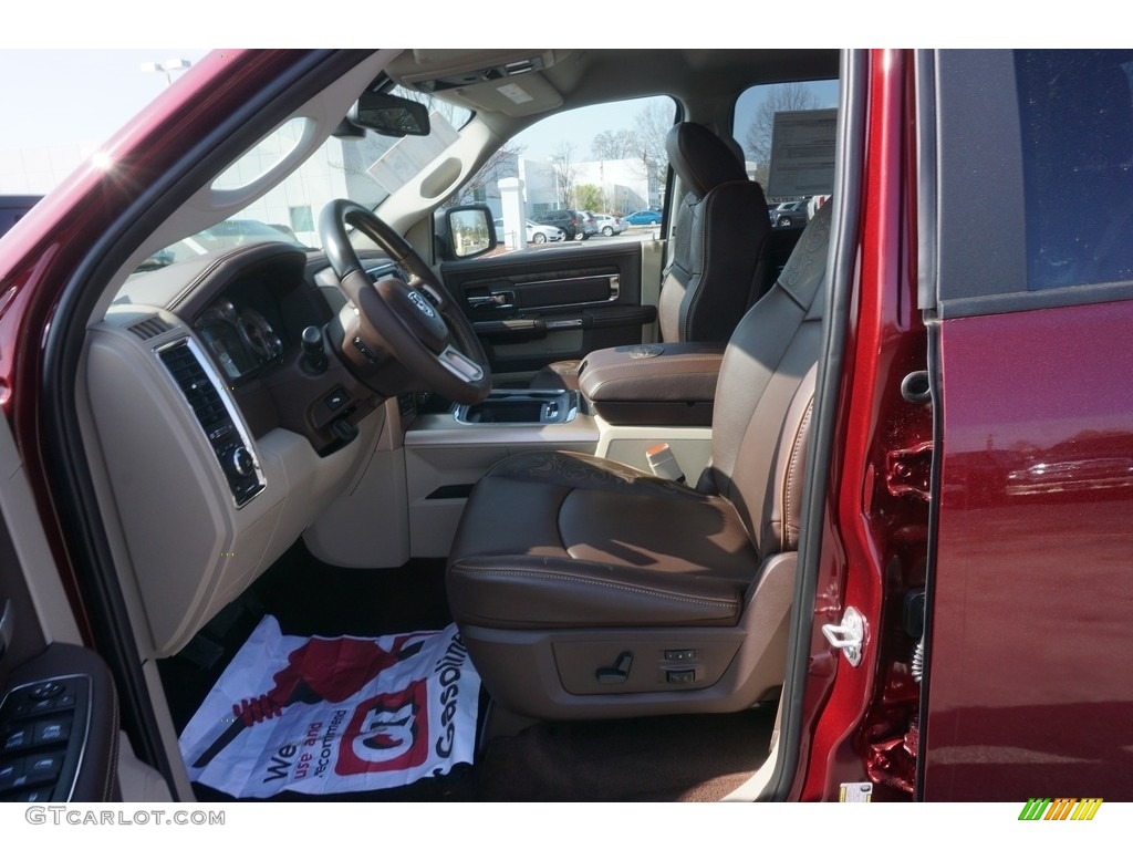 2017 1500 Laramie Longhorn Crew Cab 4x4 - Delmonico Red Pearl / Canyon Brown/Light Frost Beige photo #7