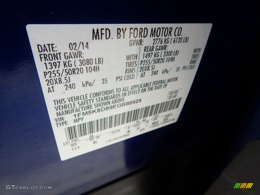 2014 Explorer XLT 4WD - Deep Impact Blue / Medium Light Stone photo #23