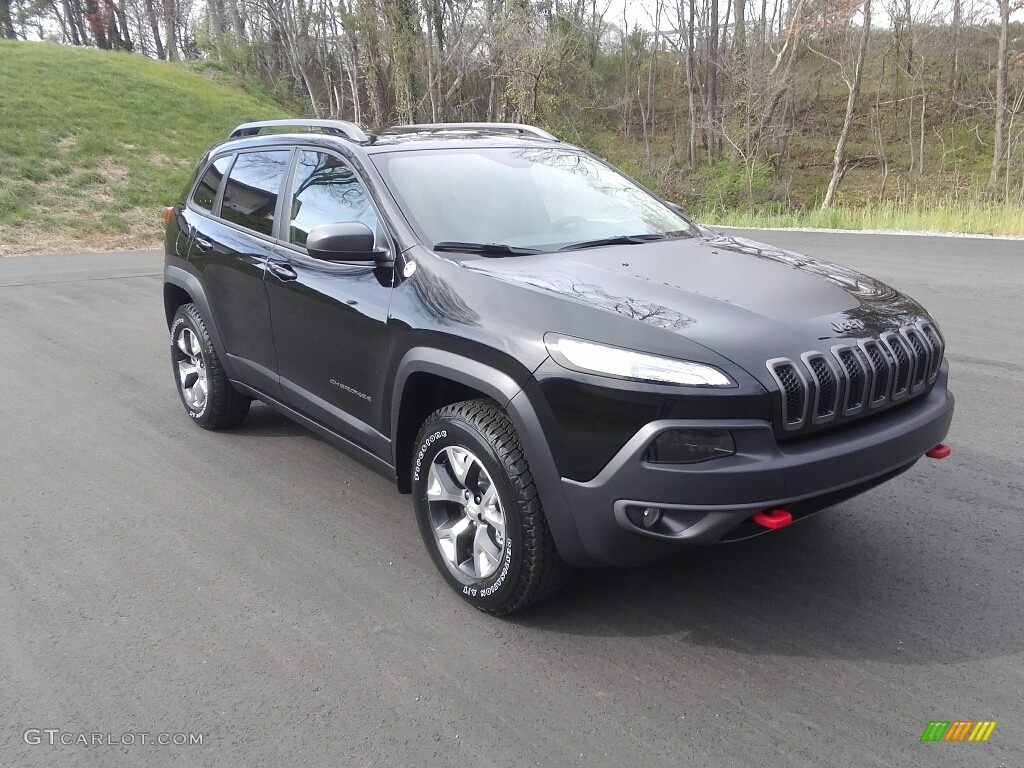 Diamond Black Crystal Pearl 2017 Jeep Cherokee Trailhawk 4x4 Exterior Photo #119352855