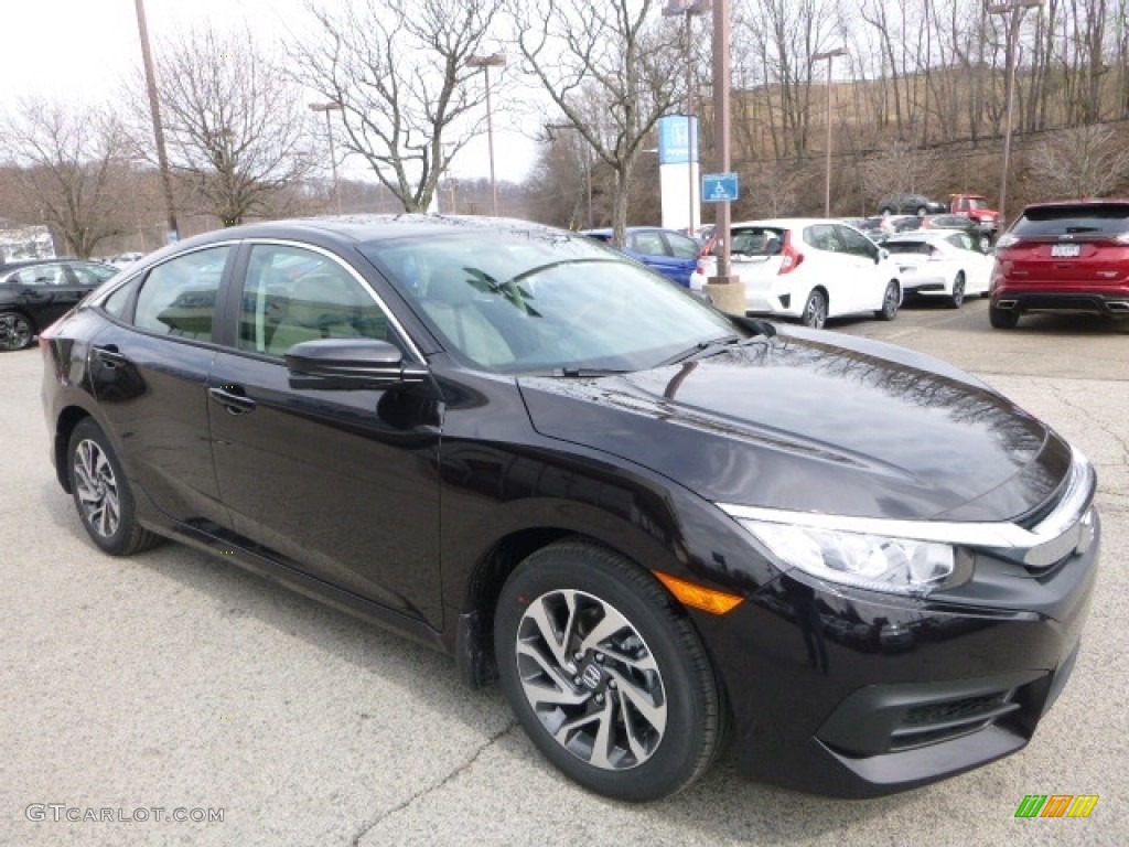 Crystal Black Pearl 2017 Honda Civic EX Sedan Exterior Photo #119353203