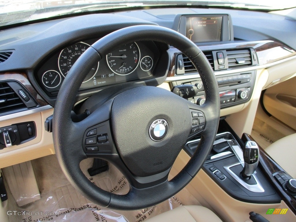 2014 3 Series 320i xDrive Sedan - Jet Black / Venetian Beige photo #14