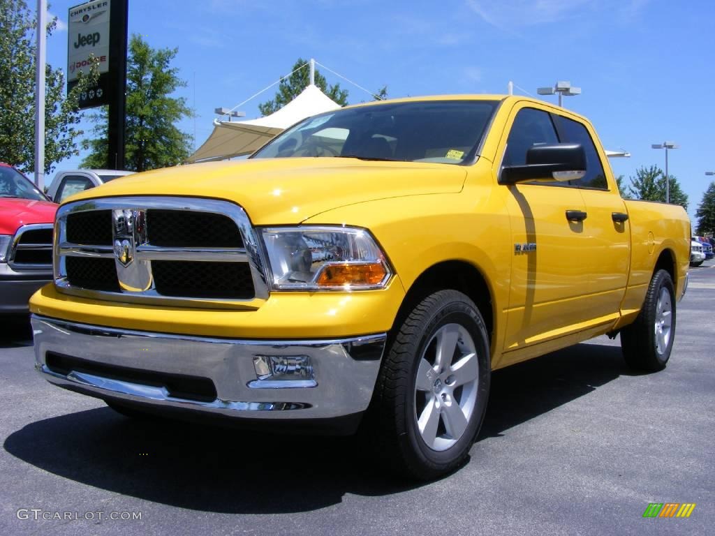 2009 Ram 1500 SLT Quad Cab - Detonator Yellow / Dark Slate/Medium Graystone photo #1