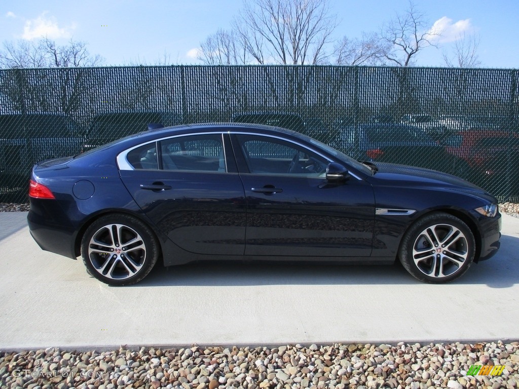 2017 XE 35t Premium AWD - Dark Sapphire Blue / Light Oyster photo #2