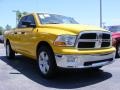 2009 Detonator Yellow Dodge Ram 1500 SLT Quad Cab  photo #4