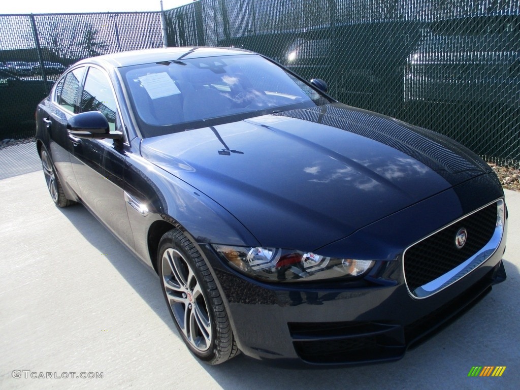 2017 XE 35t Premium AWD - Dark Sapphire Blue / Light Oyster photo #6