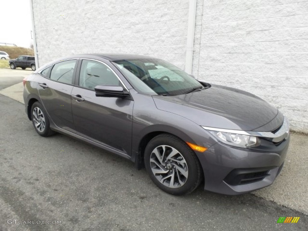 2017 Civic EX Sedan - Modern Steel Metallic / Black photo #1