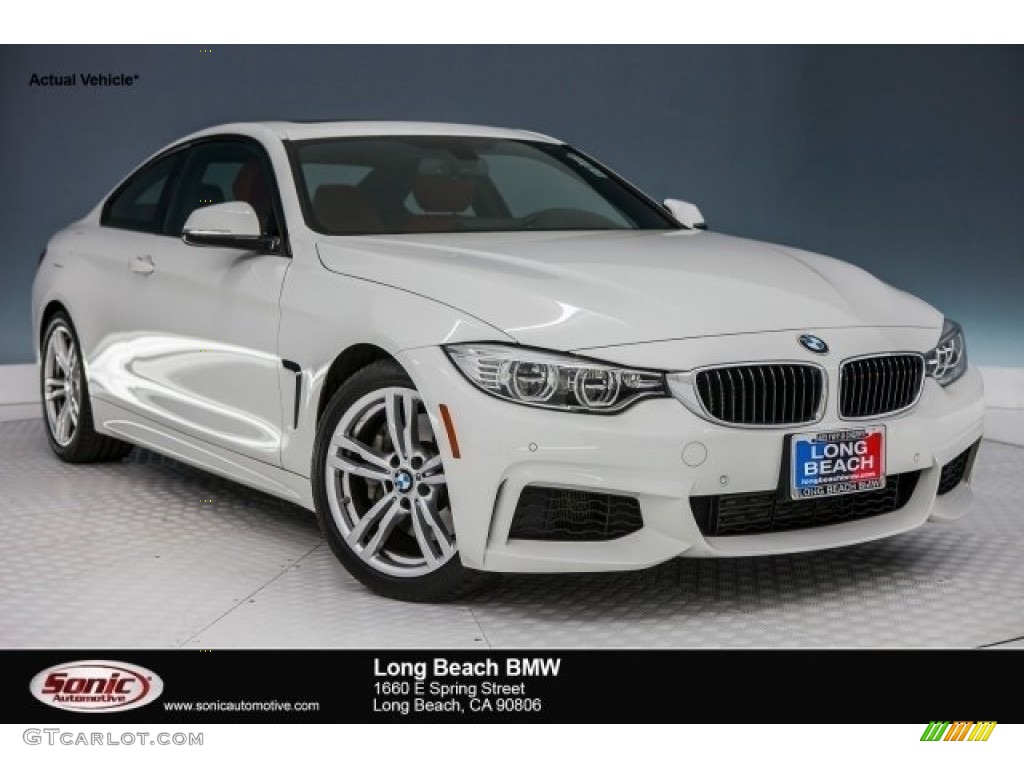2014 4 Series 435i Coupe - Alpine White / Coral Red photo #1