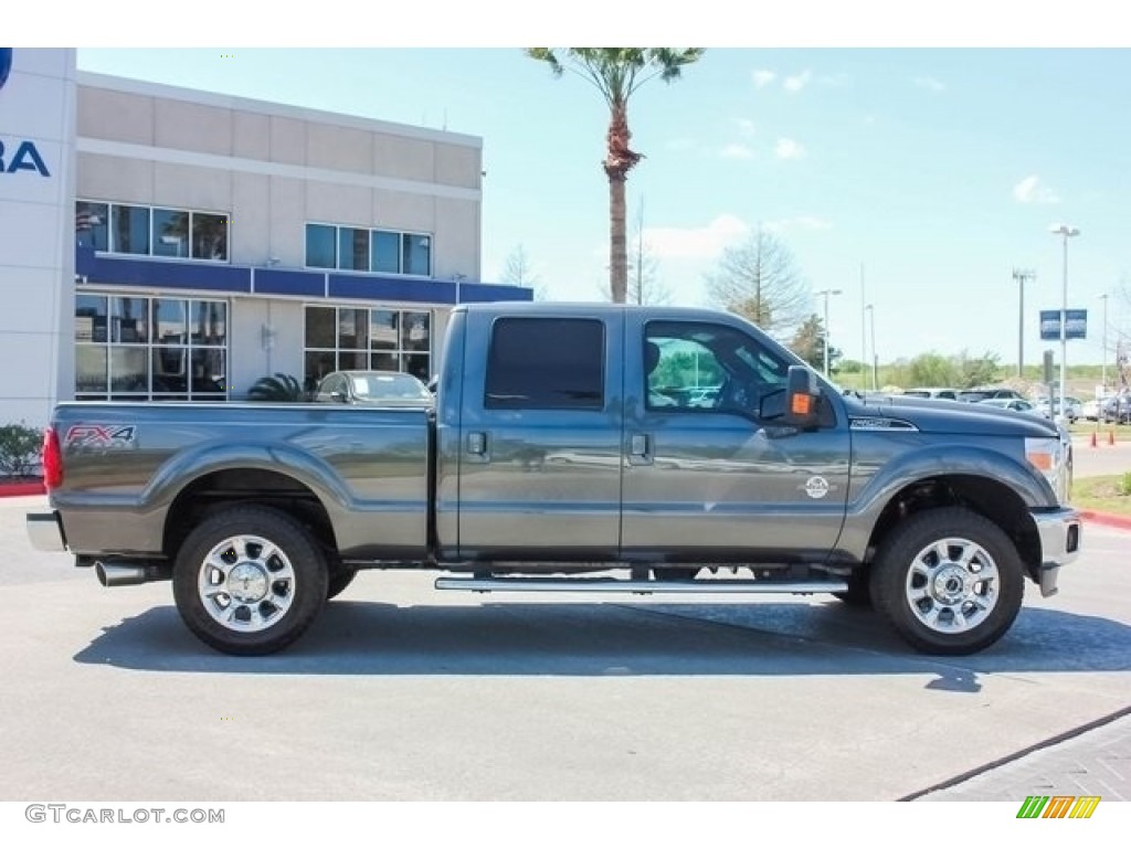 2016 F250 Super Duty Lariat Crew Cab 4x4 - Magnetic Metallic / Black photo #8
