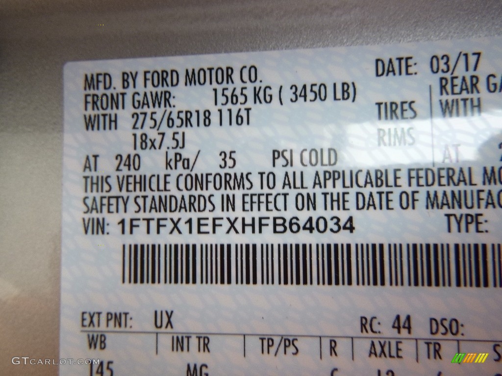 2017 F150 XLT SuperCab 4x4 - Ingot Silver / Earth Gray photo #14